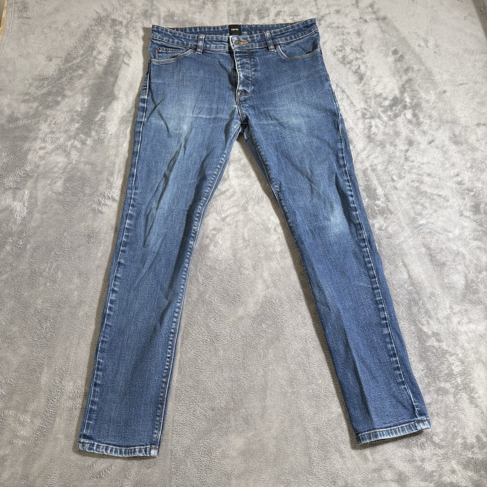ASOS Jeans Womens 32S Button Fly Hem Unique Pockets Stretch Denim